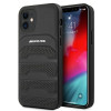 Mercedes-AMG AMHCP12SGSEBK Leather Debossed Lines σκληρή θήκη για Apple iPhone 12 mini, μαύρη