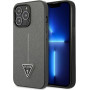 Guess GUHCP13LPSATLG σκληρή θήκη για Apple iPhone 13 Pro, Saffiano Triangle Logo, ασημί