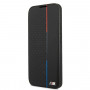 BMW BMBKS22MTRTBK θήκη τύπου βιβλίο για Samsung Galaxy S22+, M Collection Triangles, μαύρη