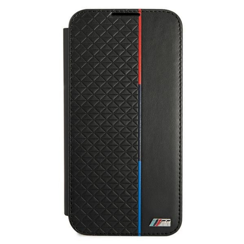 BMW BMBKS22MTRTBK θήκη τύπου βιβλίο για Samsung Galaxy S22+, M Collection Triangles, μαύρη