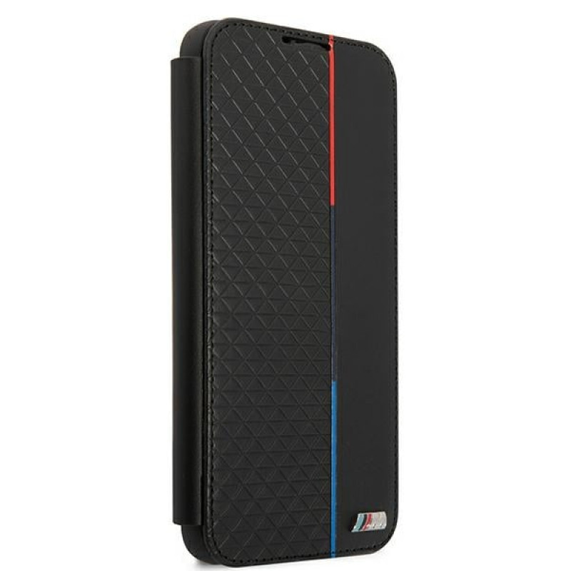 BMW BMBKS22MTRTBK θήκη τύπου βιβλίο για Samsung Galaxy S22+, M Collection Triangles, μαύρη