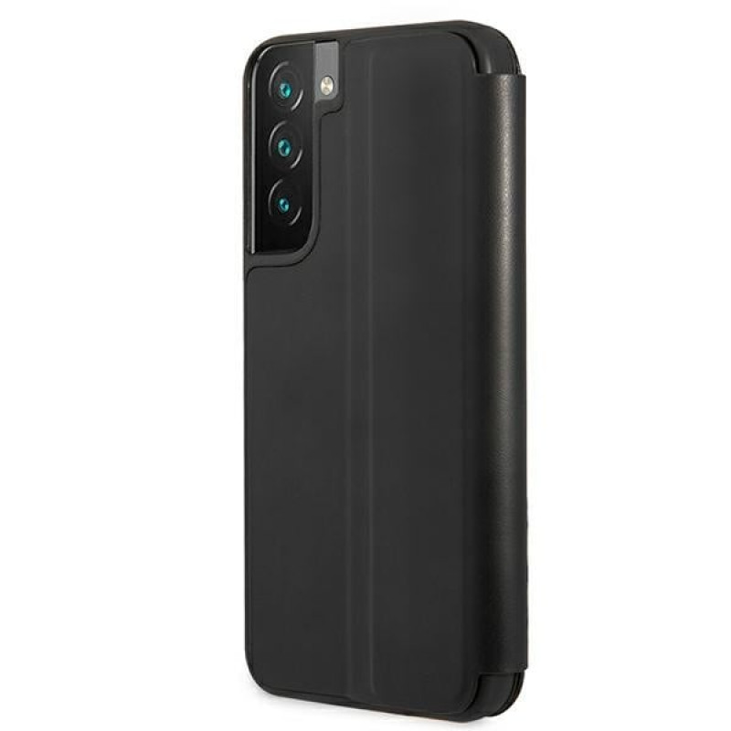 BMW BMBKS22MTRTBK θήκη τύπου βιβλίο για Samsung Galaxy S22+, M Collection Triangles, μαύρη