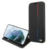 BMW BMBKS22MTRTBK θήκη τύπου βιβλίο για Samsung Galaxy S22+, M Collection Triangles, μαύρη