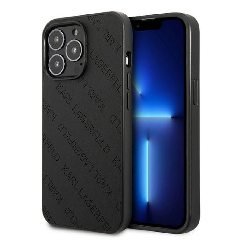 Karl Lagerfeld KLHCP13LPTLK σκληρή θήκη για Apple iPhone 13 Pro, Perforated Allover, μαύρη
