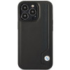 BMW BMHCP14L22RBDK Leather Blue Dots σκληρή θήκη για iPhone 14 Pro 6,1", μαύρη