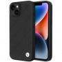 BMW BMHCP14S22RQDK Leather Quilted σκληρή θήκη για iPhone 14 6,1", μαύρη