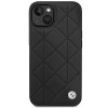 BMW BMHCP14S22RQDK Leather Quilted σκληρή θήκη για iPhone 14 6,1", μαύρη