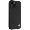BMW BMHCP14S22RQDK Leather Quilted σκληρή θήκη για iPhone 14 6,1", μαύρη