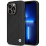 BMW BMHCP14L22RQDK Leather Quilted σκληρή θήκη για iPhone 14 Pro 6,1", μαύρη