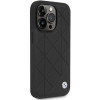 BMW BMHCP14L22RQDK Leather Quilted σκληρή θήκη για iPhone 14 Pro 6,1", μαύρη