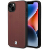 BMW BMHCP14S22RFGR Leather Diamond Pattern σκληρή θήκη για iPhone 14 6,1", μπορντό