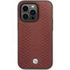 BMW BMHCP14X22RFGR Leather Diamond Pattern σκληρή θήκη για iPhone 14 Pro Max 6,7", μπορντό
