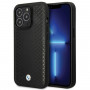 BMW BMHCP14L22RFGK Leather Diamond Pattern σκληρή θήκη για iPhone 14 Pro 6,1", μαύρη