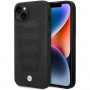 BMW BMHCP14S22RPSK θήκη για iPhone 14, μαύρη, Leather Seats Pattern