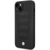 BMW BMHCP14S22RPSK θήκη για iPhone 14, μαύρη, Leather Seats Pattern