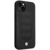 BMW BMHCP14S22RPSK θήκη για iPhone 14, μαύρη, Leather Seats Pattern