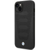 BMW BMHCP14S22RPSK θήκη για iPhone 14, μαύρη, Leather Seats Pattern