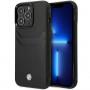 BMW BMHCP14X22RSEPK θήκη για iPhone 14 Pro Max, μαύρη, Leather Card Slot