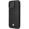 BMW BMHCP14X22RSEPK θήκη για iPhone 14 Pro Max, μαύρη, Leather Card Slot