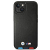 BMW BMHCP14M22PTDK θήκη για iPhone 14 Plus, μαύρη, Leather Stamp Tricolor