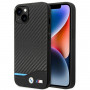 BMW BMHCP14M22NBCK θήκη για iPhone 14 Plus, μαύρη, Leather Carbon