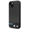 BMW BMHCP14M22NBCK θήκη για iPhone 14 Plus, μαύρη, Leather Carbon