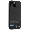 BMW BMHCP14M22NBCK θήκη για iPhone 14 Plus, μαύρη, Leather Carbon