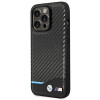 BMW BMHCP14L22NBCK θήκη για iPhone 14 Pro, μαύρη, Leather Carbon