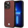 BMW BMHMP14X22RFGR Leather Diamond Pattern MagSafe θήκη για Apple iPhone 14 Pro Max 6,7″, μπορντό