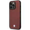 BMW BMHMP14X22RFGR Leather Diamond Pattern MagSafe θήκη για Apple iPhone 14 Pro Max 6,7″, μπορντό