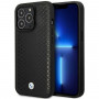 BMW BMHMP14L22RFGK Leather Diamond Pattern MagSafe θήκη για Apple iPhone 14 Pro 6,1″, μαύρη