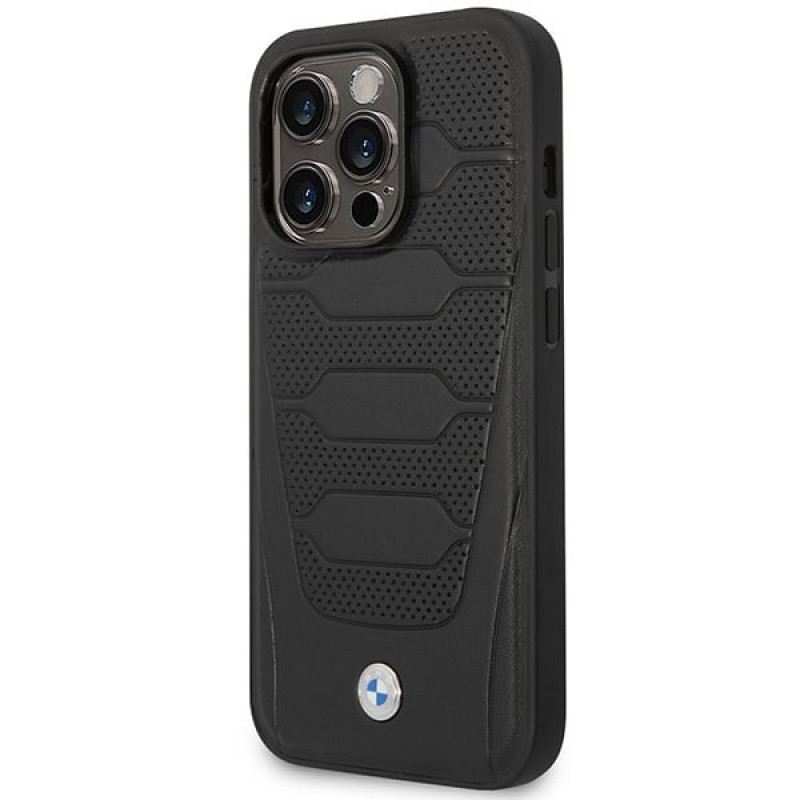 BMW BMHMP14X22RPSK Leather Seats Pattern MagSafe θήκη για Apple iPhone 14 Pro Max 6,7″, μαύρη