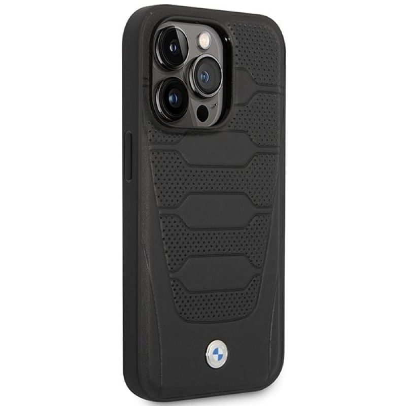 BMW BMHMP14X22RPSK Leather Seats Pattern MagSafe θήκη για Apple iPhone 14 Pro Max 6,7″, μαύρη