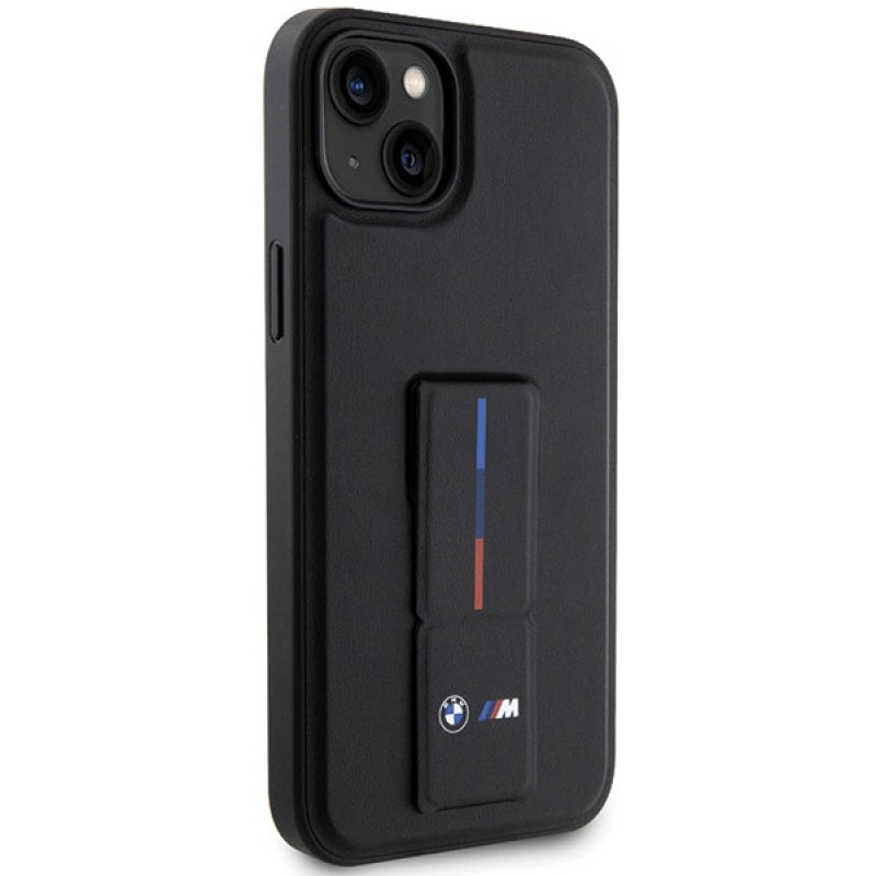 BMW BMHCP14M22GSLK Grip Stand Hot Stamp σκληρή θήκη για Apple iPhone 14 Plus / 15 Plus, μαύρη