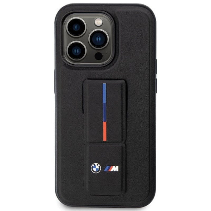 BMW BMHCP14X22GSLK Grip Stand Hot Stamp σκληρή θήκη για Apple iPhone 14 Pro Max, μαύρη
