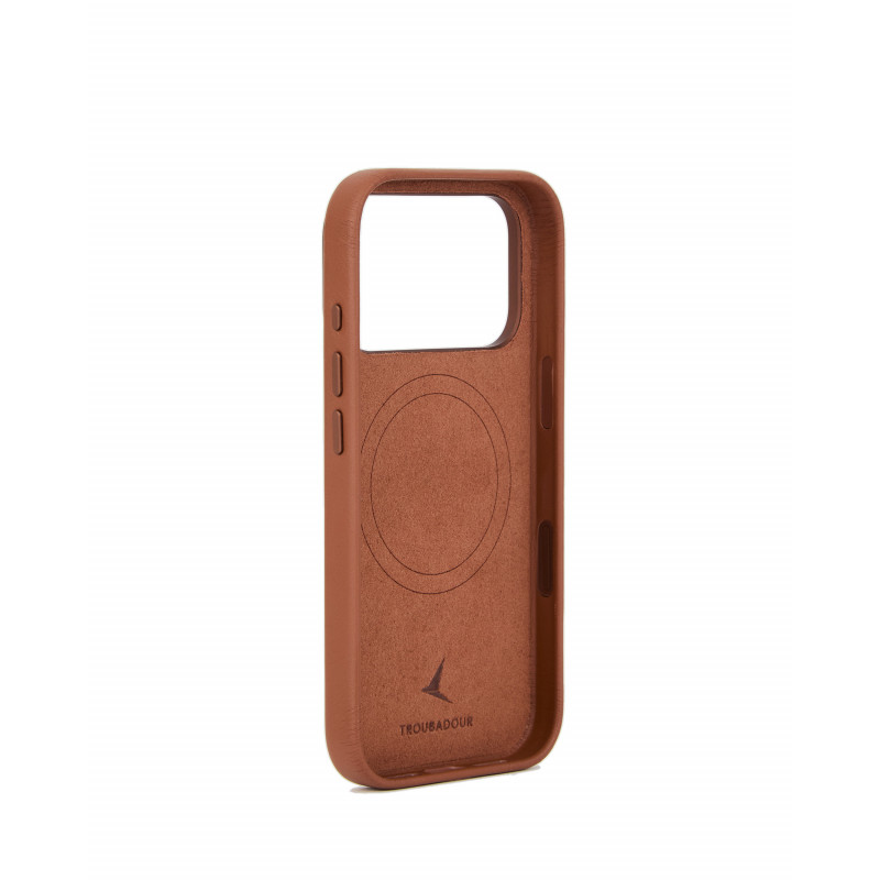 Mujjo Troubadour δερμάτινη θήκη για Apple iPhone 18 Pro / 17 Pro, MagSafe, ανοιχτή καφέ