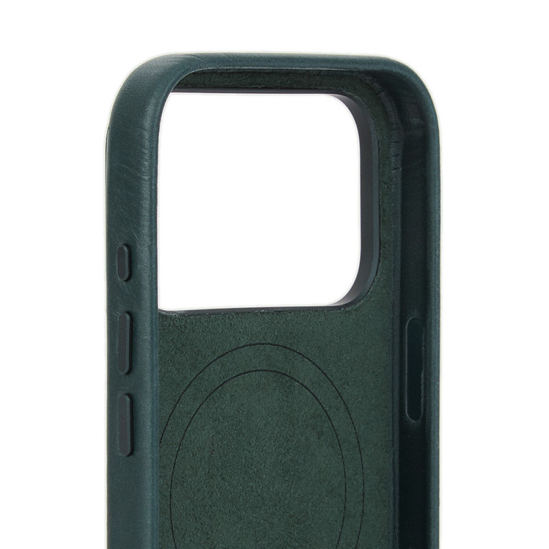 Mujjo Troubadour δερμάτινη θήκη για Apple iPhone 18 Pro / 17 Pro, MagSafe, πράσινη οψιδιανού
