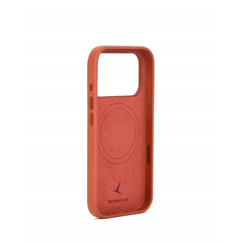 Mujjo Troubadour δερμάτινη θήκη για Apple iPhone 18 Pro / 17 Pro, MagSafe, χρώματος τερακότα
