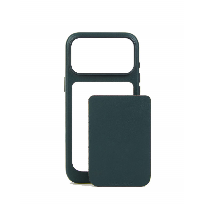 Mujjo Troubadour Modular Leather Case δερμάτινη θήκη για Apple iPhone 18 Pro Max / 17 Pro Max, MagSafe, πράσινη οψιδιανού
