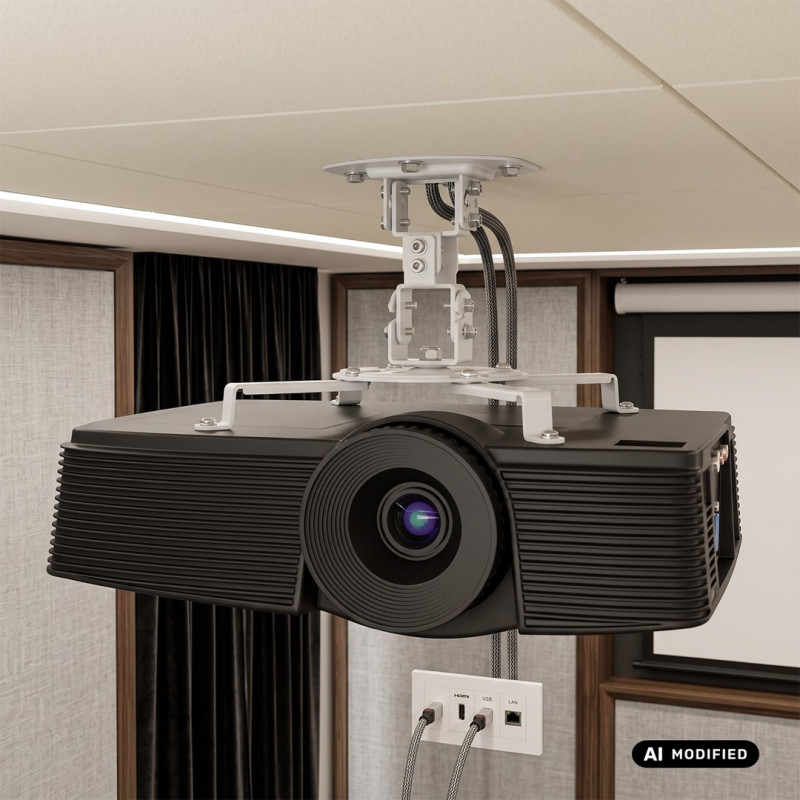 Maclean MC-200 W βάση οροφής για προτζέκτορες, ατσάλι, 54–320 mm, έως 13,5 kg, λευκή