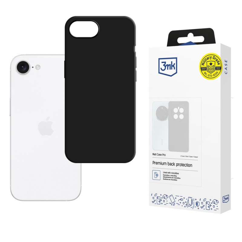 3MK Matt Case Pro Apple iPhone 16e / 17e θήκη, μαύρη