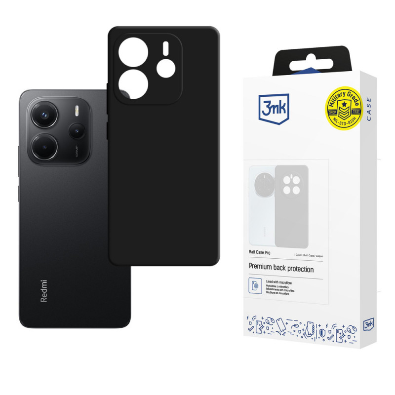 3MK Matt Case Pro θήκη για Xiaomi Redmi Note 14 4G, μαύρη