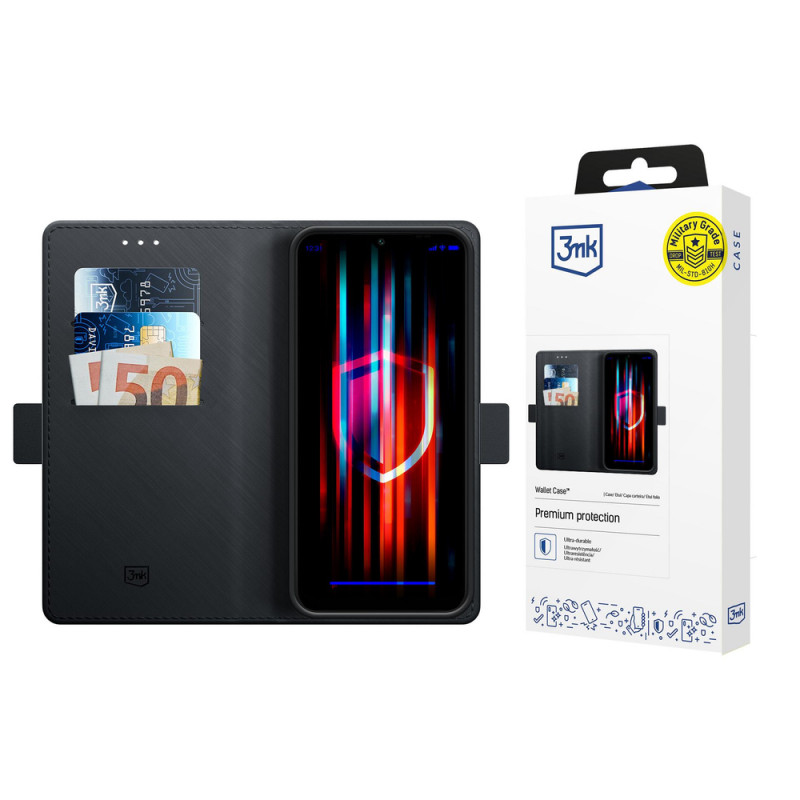 3MK Wallet Case θήκη πορτοφόλι για Samsung Galaxy S25 Edge, μαύρη