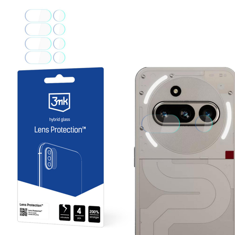 3MK Lens Protection υβριδικό γυαλί για τον φακό της κάμερας του Nothing Phone (3a) (4 τεμ.)