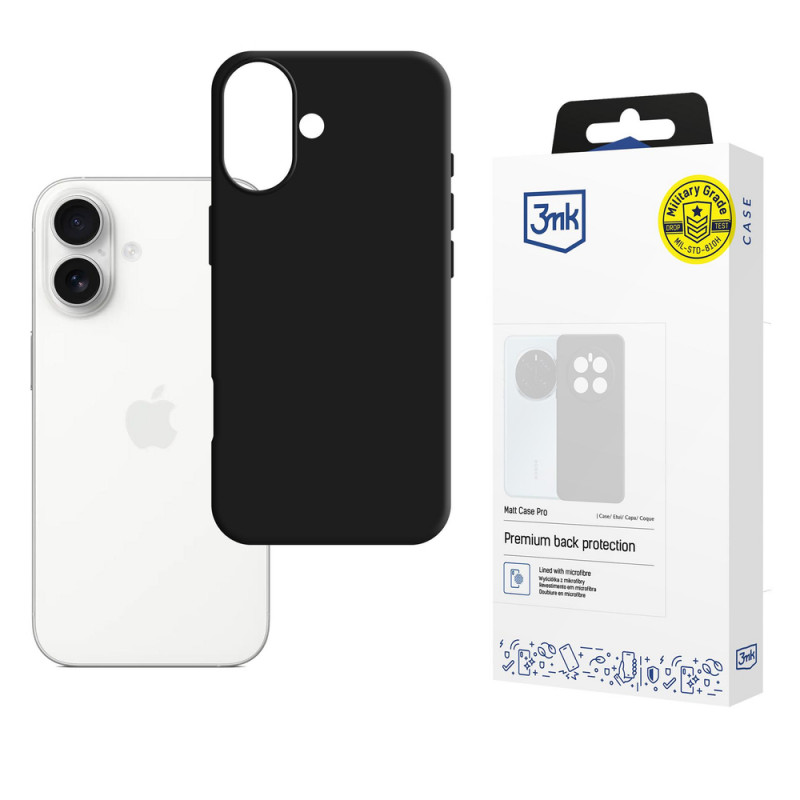 3mk Matt Case Pro θήκη για Apple iPhone 17, ματ μαύρη