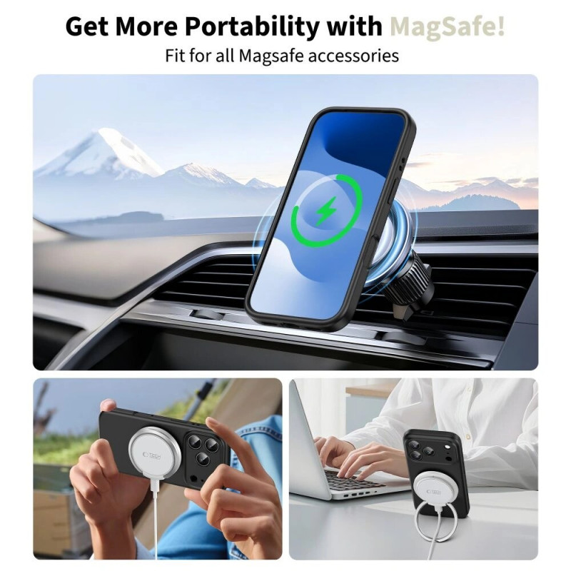 Tech-Protect Silicone MagSafe θήκη για Apple iPhone 17 Pro Max, μαύρο