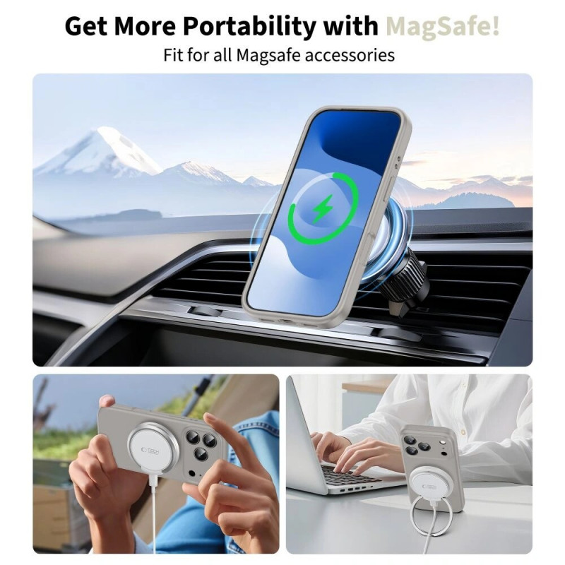 Tech-Protect Silicone MagSafe θήκη για Apple iPhone 17 Pro, γκρι πέτρας