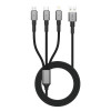 Tech-Protect UltraBoost DNA καλώδιο 3 σε 1 USB-A σε Lightning / USB-C / Micro-USB, 3 A, 120 cm, γκρι σιδήρου