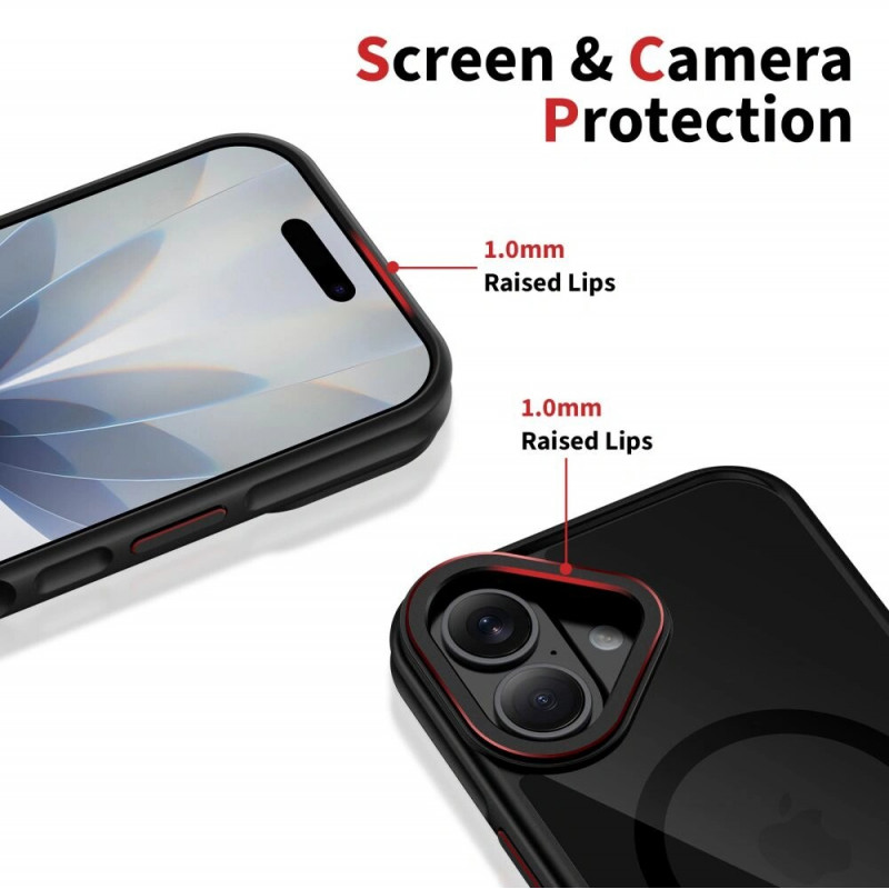 Tech-Protect MagHybrid MagSafe θήκη για Apple iPhone 17, μαύρο/κόκκινο