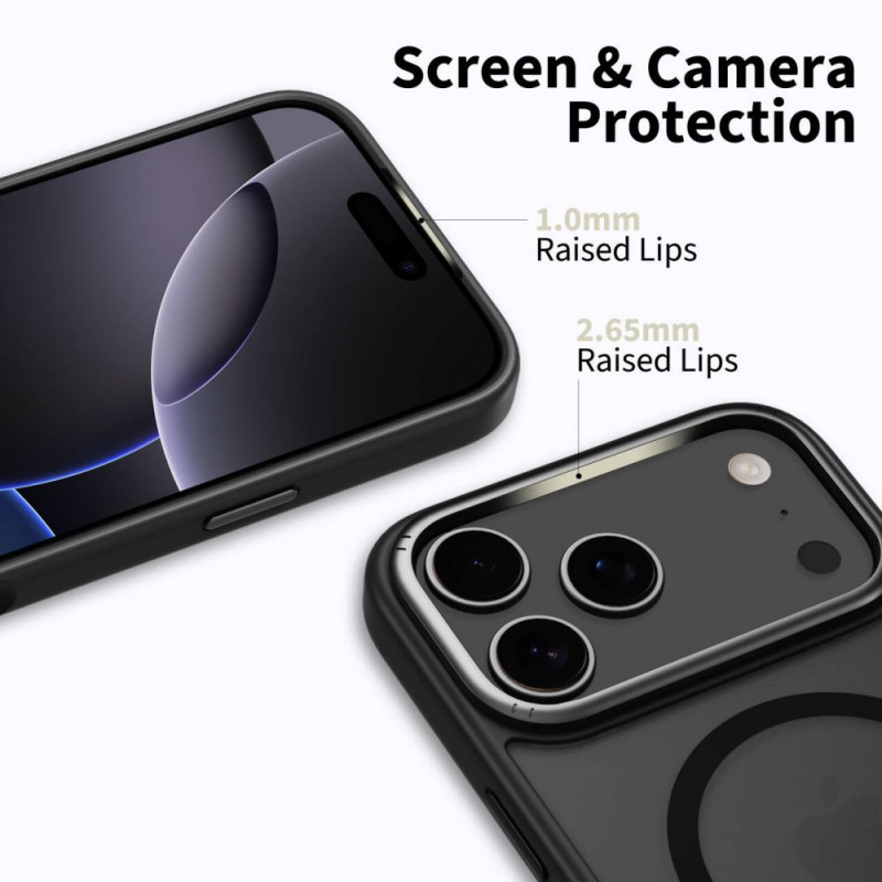 Θήκη Tech-Protect MagEdge MagSafe για Apple iPhone 17 Pro Max, ματ μαύρο/σκούρο μεταλλικό γκρι